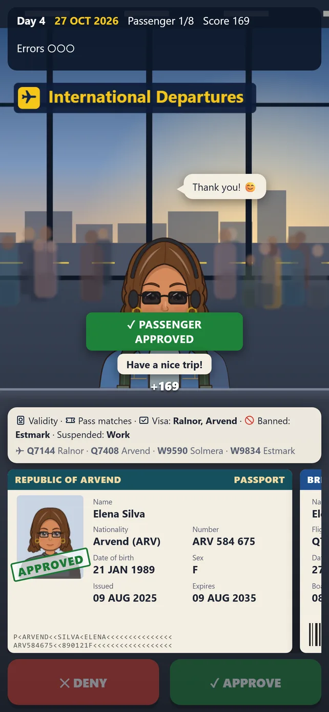 Airport Simulator: screen 3