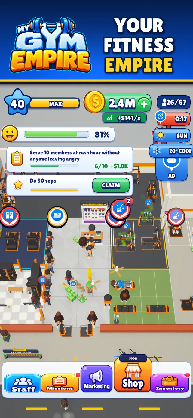 My Gym Empire: screen 1